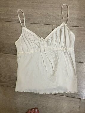 Women's Ivory Spaghetti Strap Camisole Top